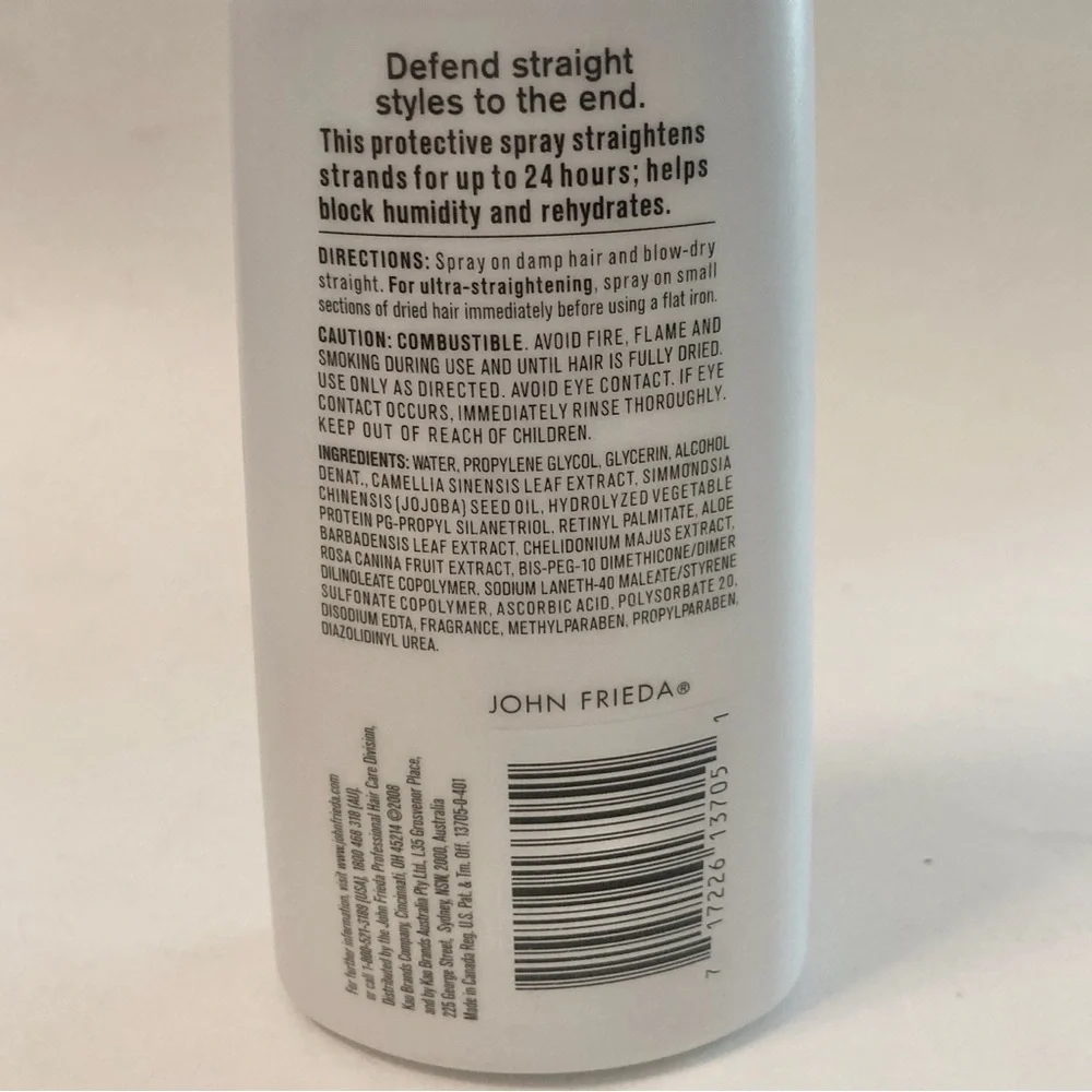50% full John Frieda Frizz Ease Straight Heat Defeat Protective Styling Spray